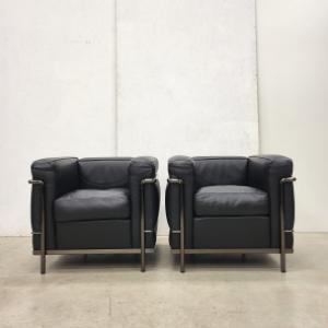 LC2 Club Chair Le Corbusier Cassina Limited Edition Black Chrome Interior Aksel Aachen Design Classics Buy Sell Vintage NY Amsterdam Paris