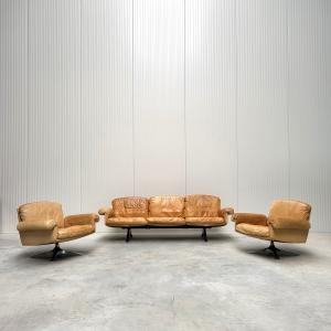 Vintage Cognac De Sede DS31 Sofa Lounge Chair Interior Aksel Design Furnitu